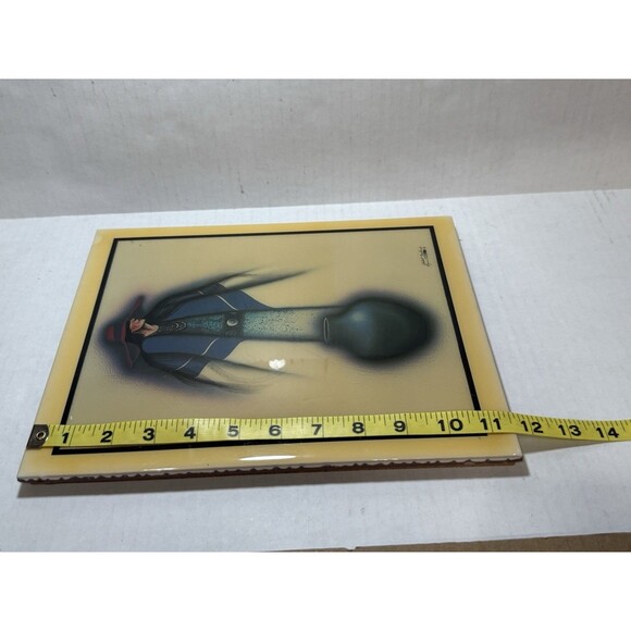 ROBERT REDBIRD JR "THE WATER WOMAN" ACRYLIC ART OVER WOOD - Picture 6 of 9